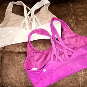Lululemon Free to be elevated size 10.. x2 Plum and white..